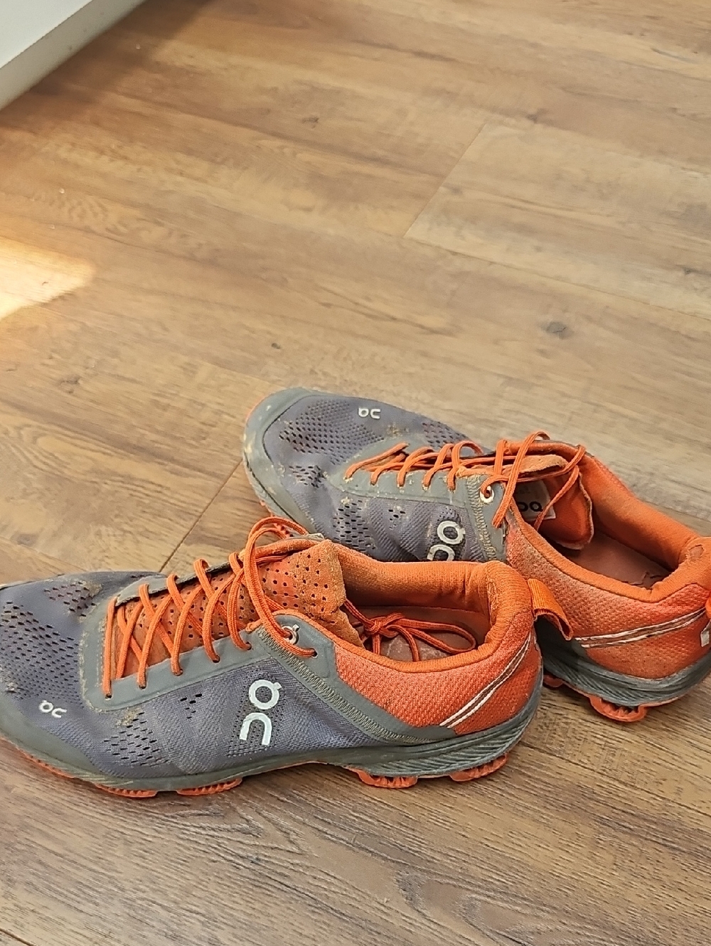 On Running Men's Trail Runners in Gray and Orange